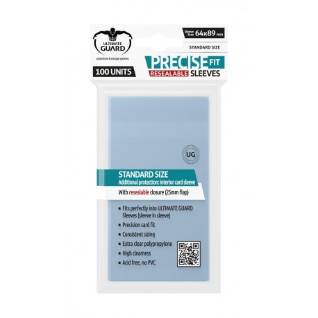 UG100 refermables Precise-Fit Sleeves taille standard Transparent