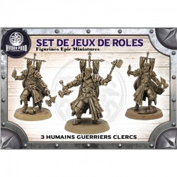 FIGURINES : 3 HUMAINS GUERRIERS CLERCS