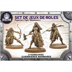 FIGURINES : 3 HUMAINES GUERRIERES BARBARES