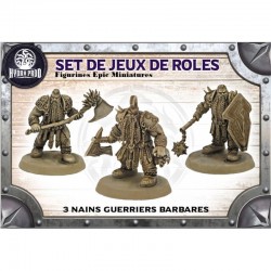 FIGURINES : 3 NAINS GUERRIERS BARBARES