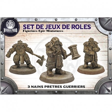FIGURINES : 3 NAINS PRETRES GUERRIERS